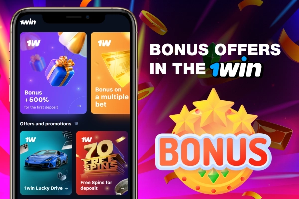 Bonuses are displayed on the phone screens