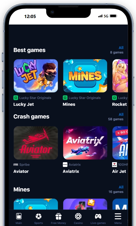 Aviator game in the interface