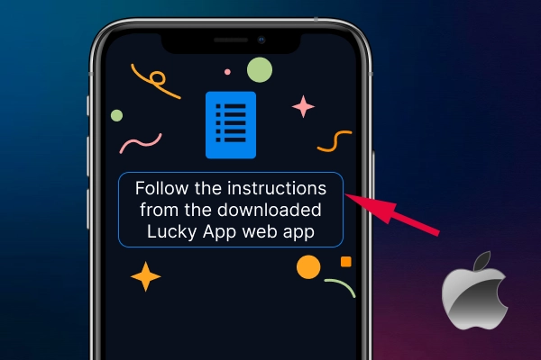 Iphon phone screen with instructions