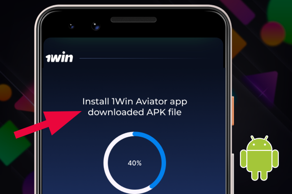 
arrow points to installing android application