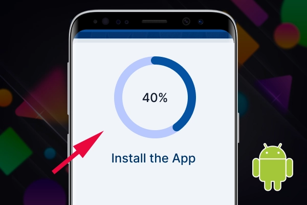 the arrow shows how the APP is installed on the phone