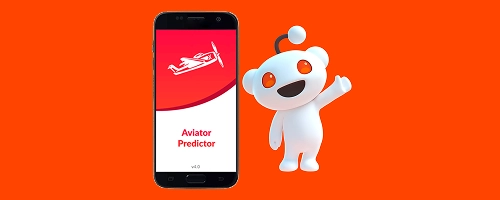 Reddit logo and phone with aviatorpredict website