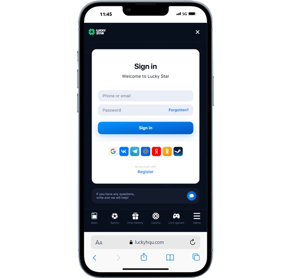 phone with instructions on How to Log In to the Lucky Star App